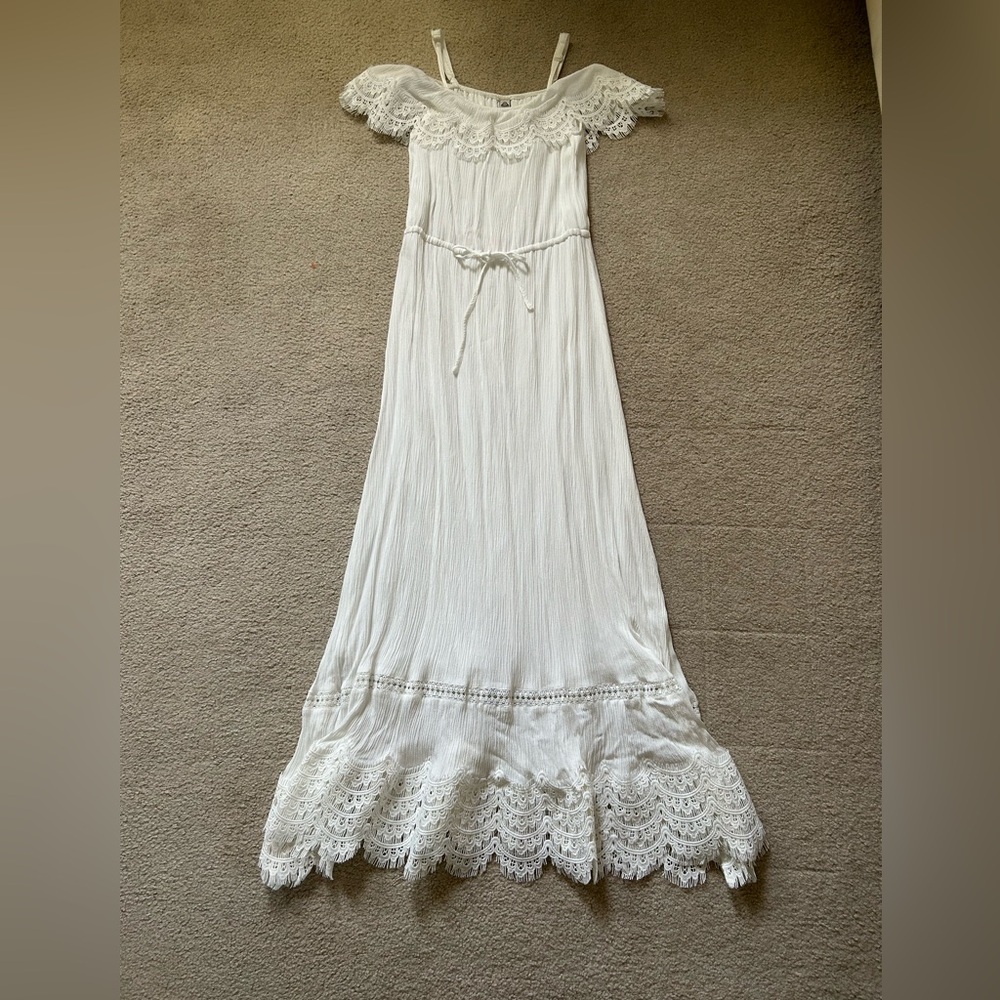 American Rag White Pleated Maxi Dress